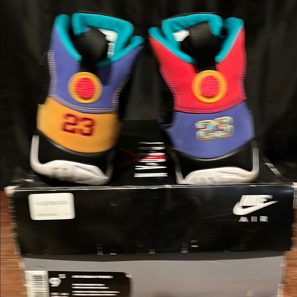 Nike Red and Blue Sneakers Vibrant Design
